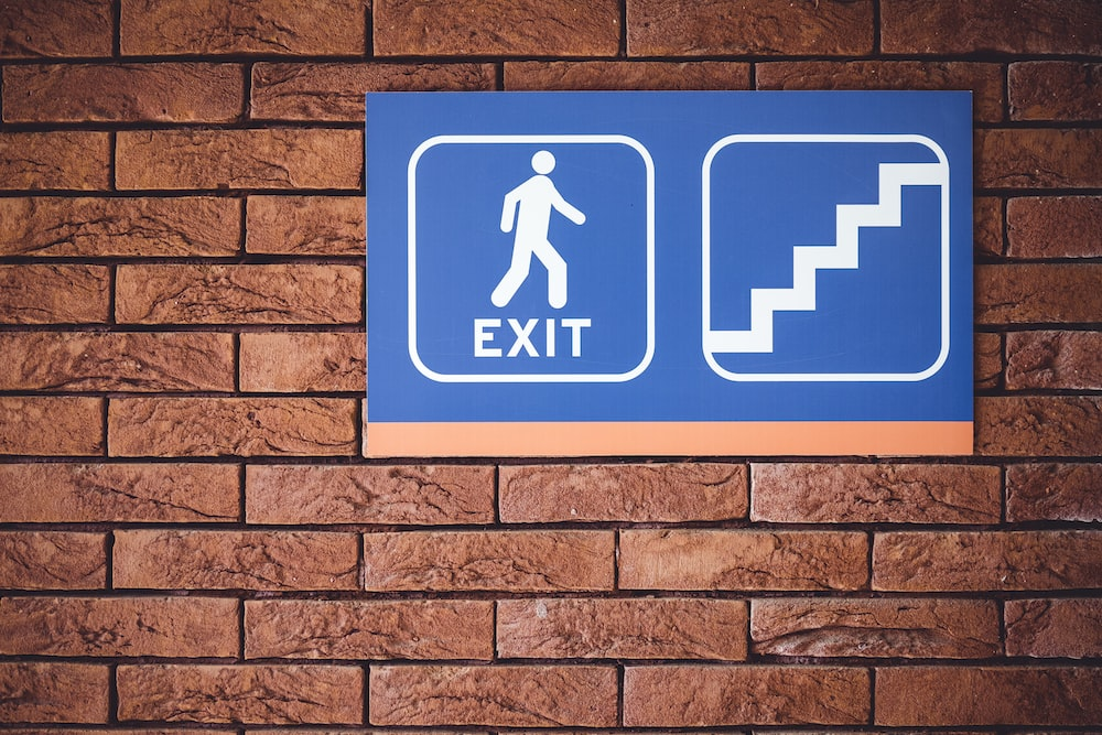 Exit sign on a wall