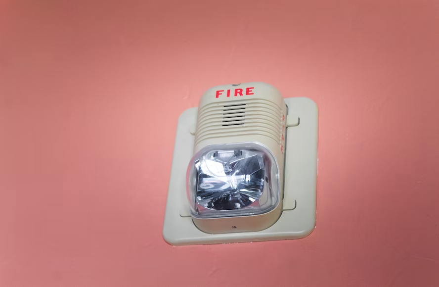 A fire alarm installed by a fire protection service