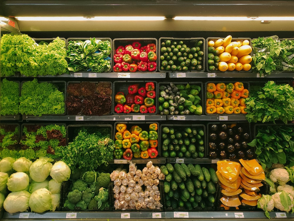 Assorted vegetables in a supermarket