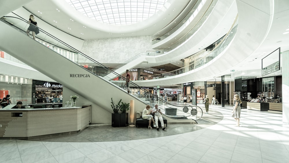 A commercial mall with some occupants